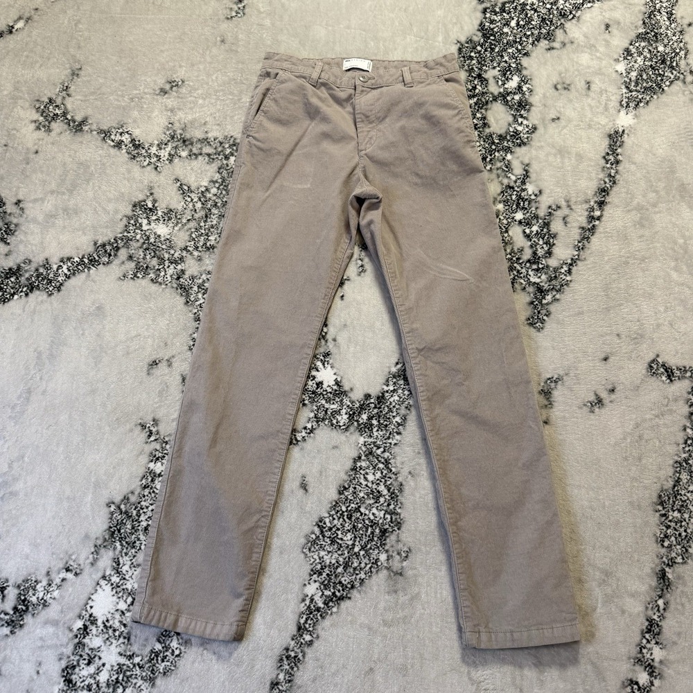 Asos Design Pants Mens Size 31x32 Beige Chino To Fit Leg Straight‎ Corduroy